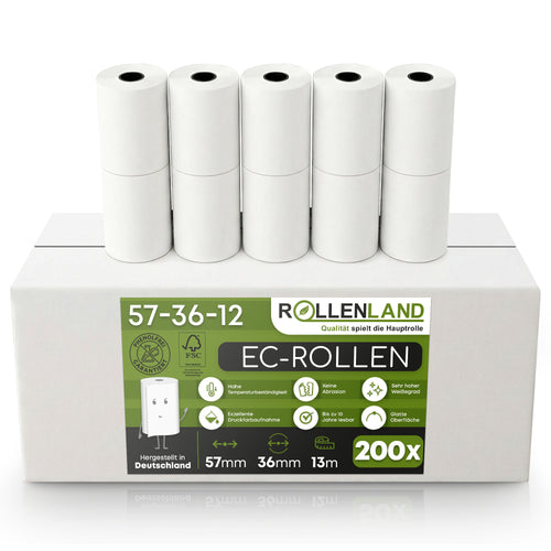 Carton de 200 rouleaux EC 57x36x12, 13 m, sans bisphénol-A (BPA)