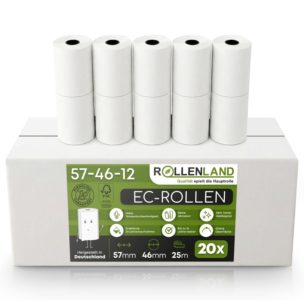 20 rôles EC 57x46x12, 25 m, sans BPA avec Verifone.