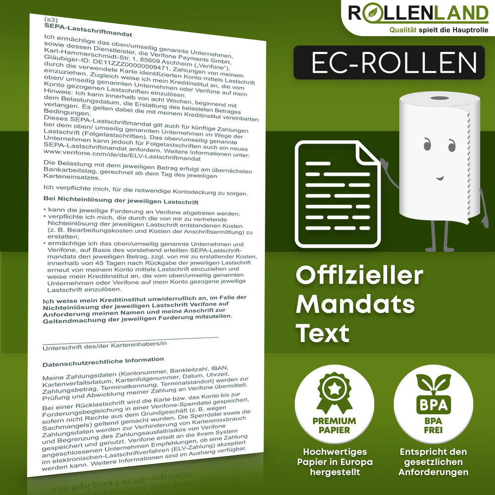 20 rouleaux thermiques 80x80x12, 80 m sans bisphénol-a (BPA) avec Verifone.